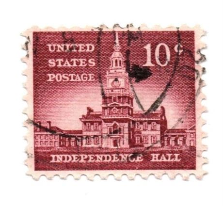 1956 US Scott # 1044 Independence Hall 10 Cent Used Stamp